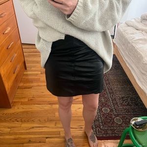 Vintage Black Leather Skirt XS/0